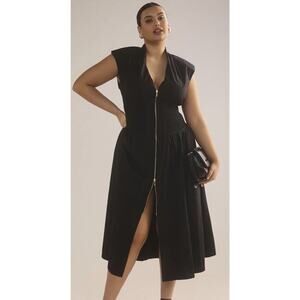 Anthropologie Black Midi Dress